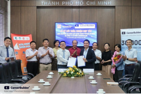 Lễ ký kết hợp tác Cổng thông tin việc làm Trường Cao đẳng Xây dựng Thành phố Hồ Chí Minh (HCC)