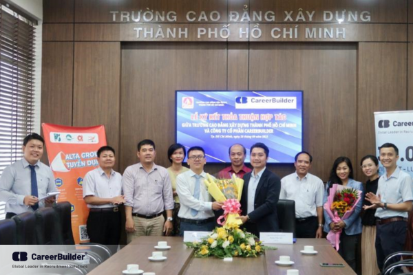 Lễ ký kết hợp tác Cổng thông tin việc làm Trường Cao đẳng Xây dựng Thành phố Hồ Chí Minh (HCC)