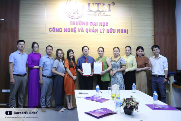 Lễ ký kết hợp tác Cổng thông tin việc làm Trường Đại học Công nghệ và Quản lý Hữu nghị (UTM)