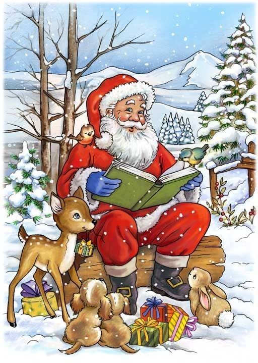Ông già Noel và các con vật đáng yêu