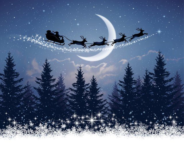Ông già Noel phát quà cho trẻ em vào đêm Giáng sinh 