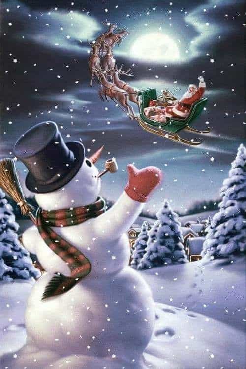Người tuyết đáng yêu và ông già Noel