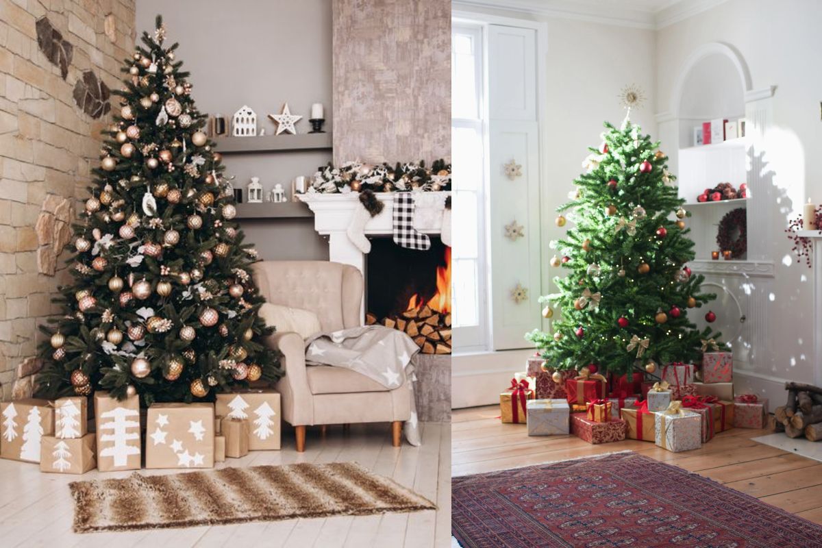 Trang trí cây thông Noel đơn giản mà đẹp cho phòng khách