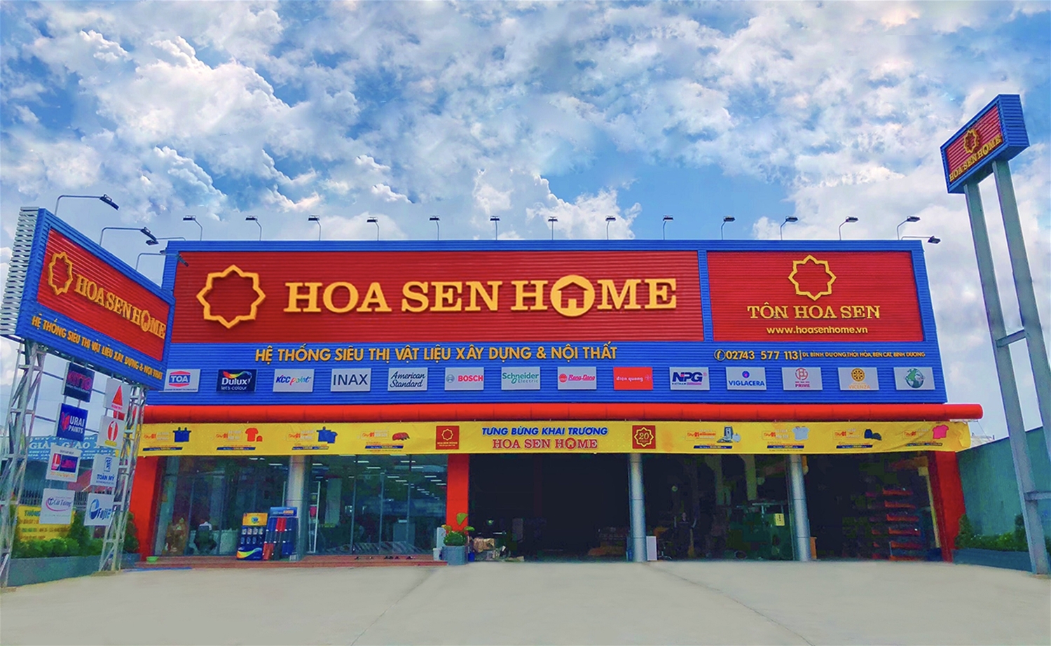 Hệ thống Siêu thị Vật liệu xây dựng và Nội thất Hoa Sen Home trải dài trên toàn quốc