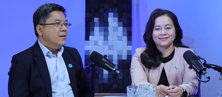 Chị Nguyễn Thanh Giang - Tổng giám đốc và Anh Ngô Thành - Giám đốc bộ phận giải pháp chế biến. Nguồn: Vietsuccess