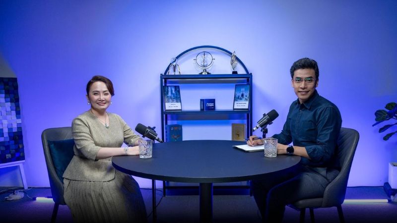 Chị Đặng Huỳnh Ức My và Host Quốc Khánh tại chương trình Modern Farmer mùa 2 (Nguồn: Vietsuccess)