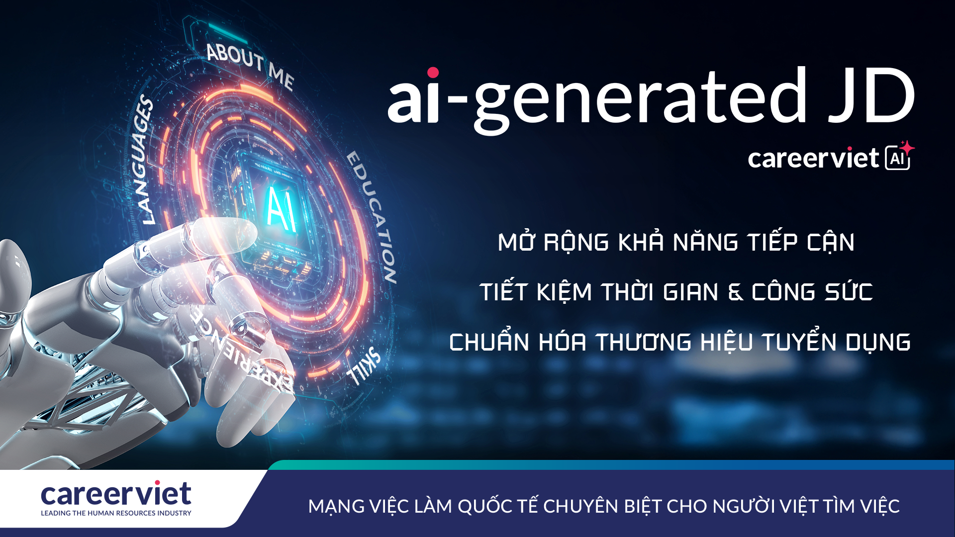 AI-Generated JD: Tạo JD tức thì dựa trên nhu cầu tuyển dụng 