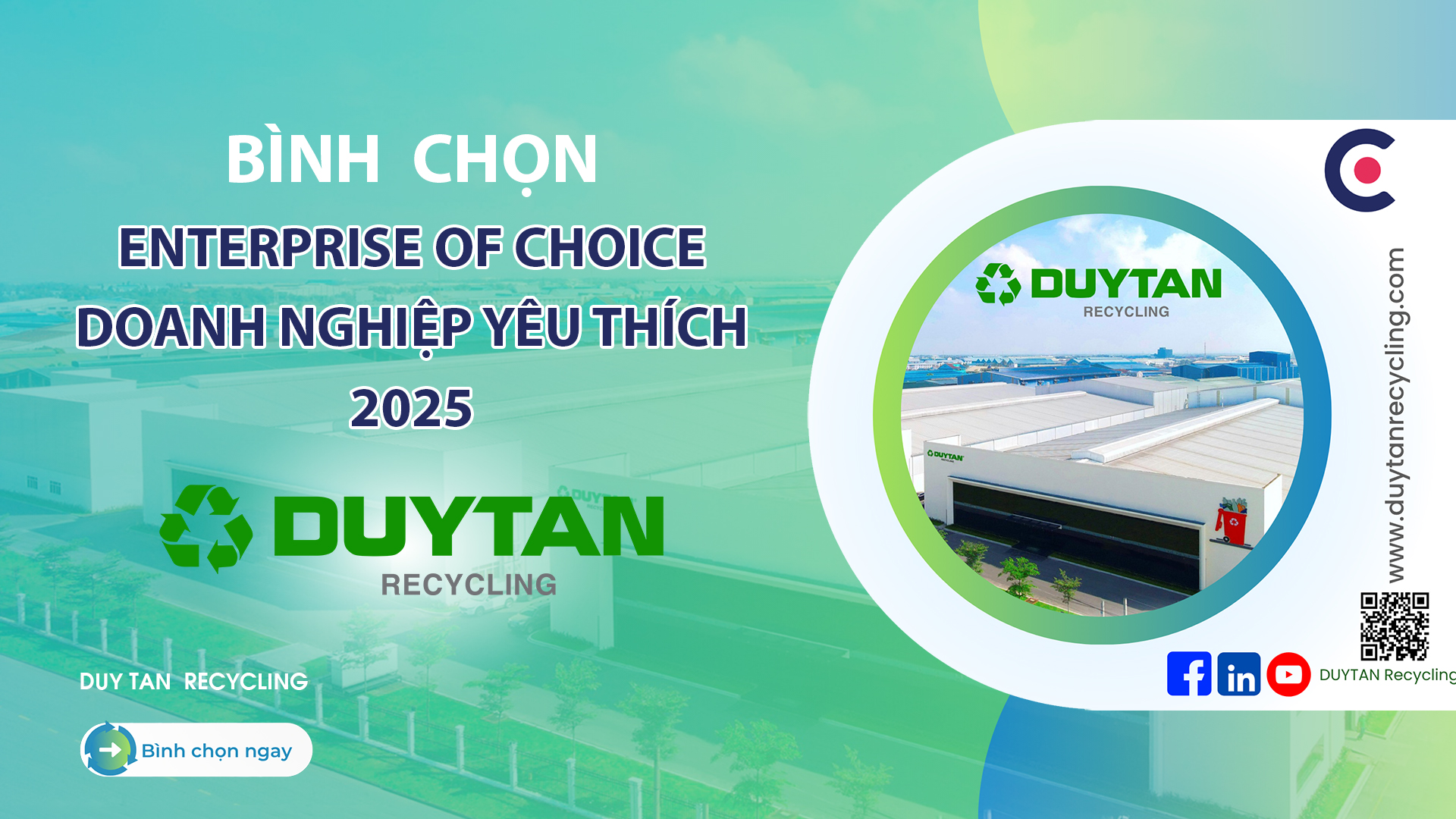 Bình chọn DUYTAN Recycling trở thành Doanh nghiệp Yêu thích 2025