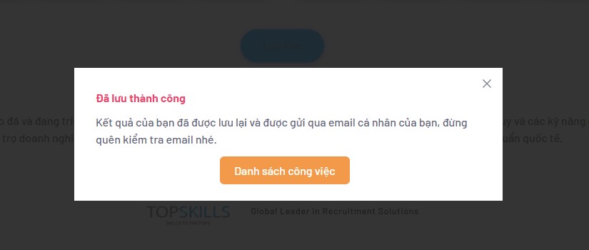 Ấn “Lưu file” để hệ thống gửi kết quả đánh giá vào email của bạn (Nguồn: Internet)