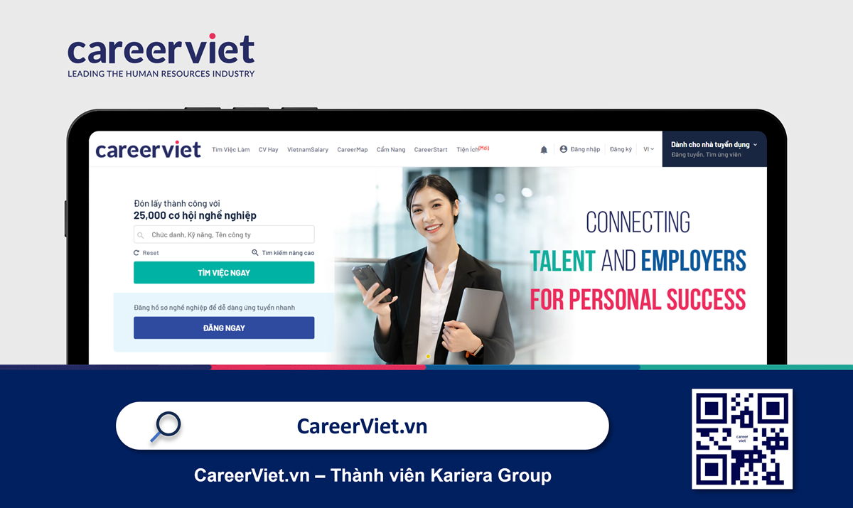 Giao diện hiện đại, dễ dàng tìm việc tại website CareerViet.vn