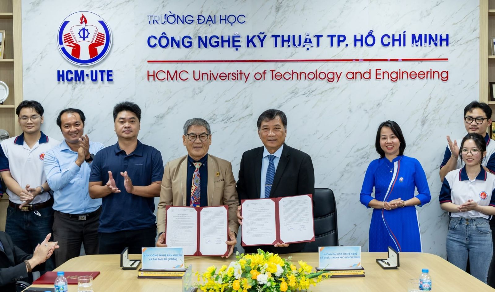 Lễ ký kết có sự góp mặt của 7 đơn vị đối tác uy tín. Nguồn: HCM-UTE