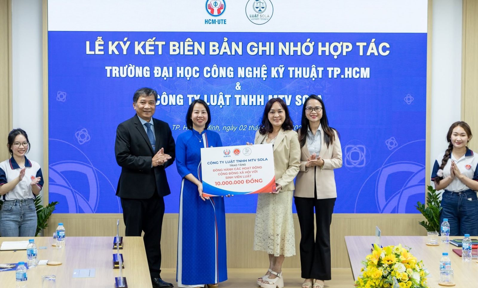 Nhà trường và các đối tác đã trao đổi, thảo luận về những nội dung hợp tác. Nguồn HCM-UTE