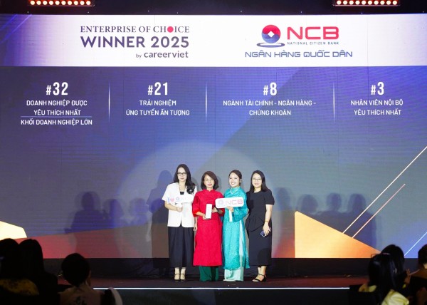 NCB nhận giải thưởng tại Chương trình Doanh nghiệp yêu thích 2026