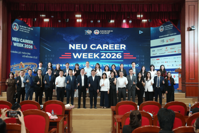 Lễ khai mạc Tuần Nghề nghiệp và Việc làm năm 2026 (NEU Career Week 2026). Nguồn: NEU