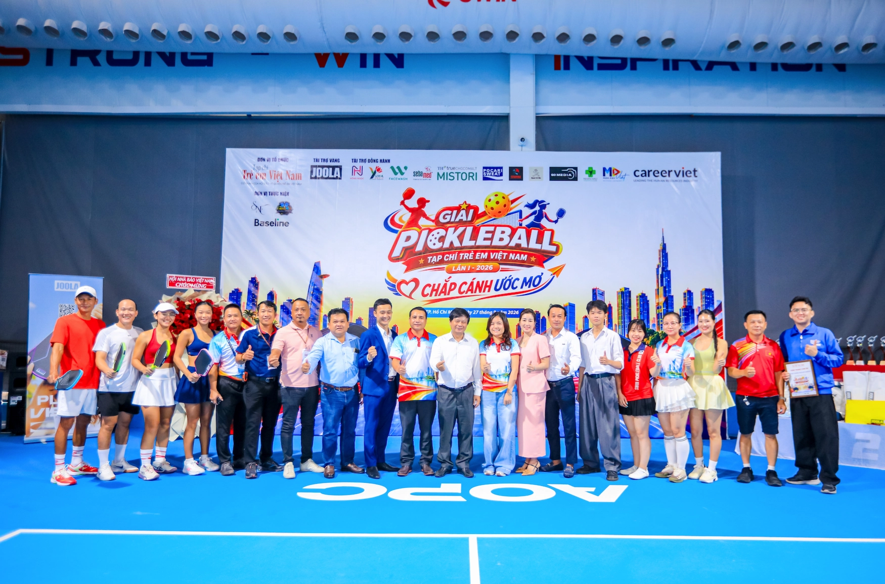 Giải Pickleball Tạp chí Trẻ em Việt Nam lần I – 2026 với chủ đề “Chắp Cánh Ước Mơ” đã diễn ra tại cụm sân SWIN Pickleball Premium. Nguồn: Tạp Chí Trẻ Em Việt Nam