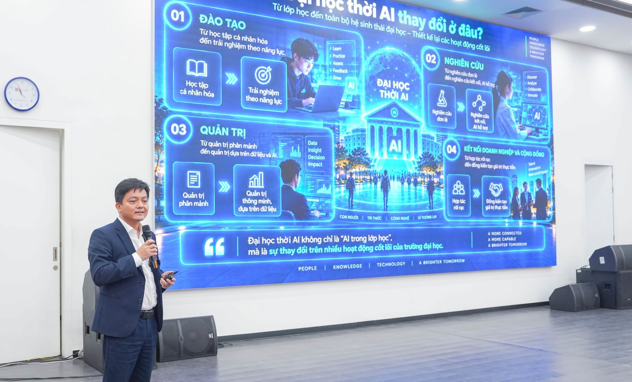 Diễn đàn thúc đẩy ứng dụng AI trong hướng nghiệp, đào tạo và kết nối nhà trường – doanh nghiệp. Nguồn: VLU