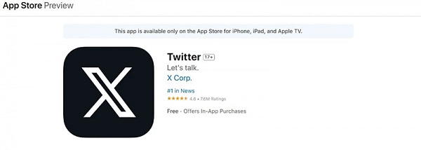Apple không cho phép Twitter đổi thành “X” trên App Store