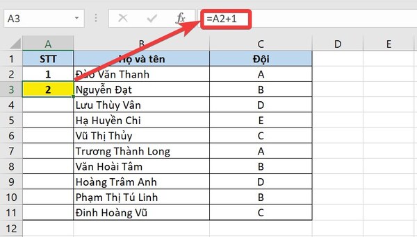 Đánh số thứ tự trong excel bằng công thức rất đơn giản và dễ dùng