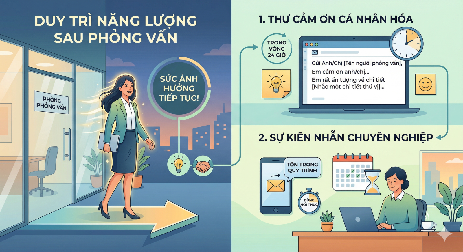 Duy trì năng lượng sau vòng phỏng vấn. Nguồn: Internet