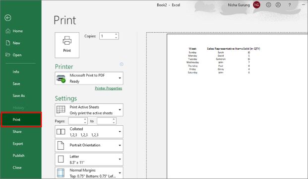 Cách in 2 mặt trong phần mềm Excel trên máy in có hỗ trợ chức năng in 2 mặt