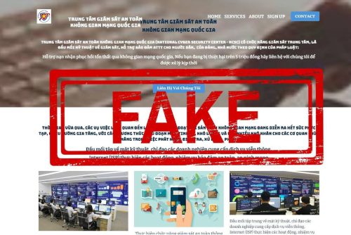 Cảnh báo giả mạo website Trung tâm Giám sát an toàn không gian mạng quốc gia để lừa đảo