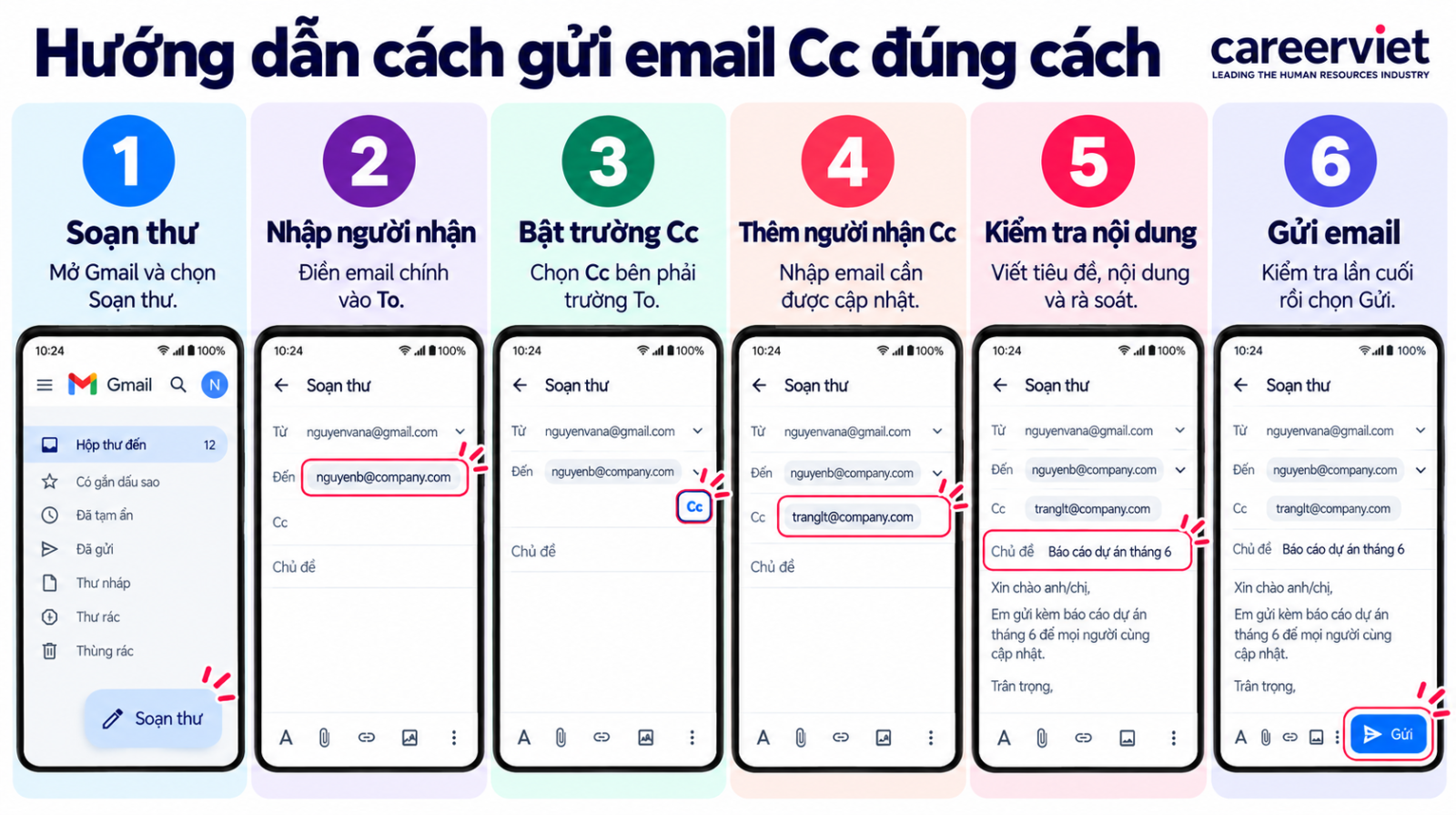 Chỉ CC người thực sự cần theo dõi, trong trường hợp cần ẩn người nhận hãy dùng BCC