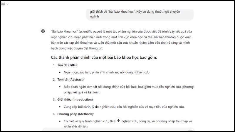 Bạn cũng có thể yêu cầu Chat GPT trả lời theo văn phong - định dạng cụ thể