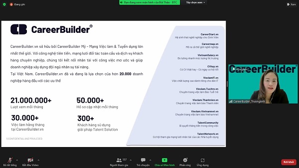 Chị Trường Anh - Giám đốc CareerViet.vn chi nhánh Hà Nội - Giới thiệu về  hệ sinh thái CareerViet cho các bạn sinh viên