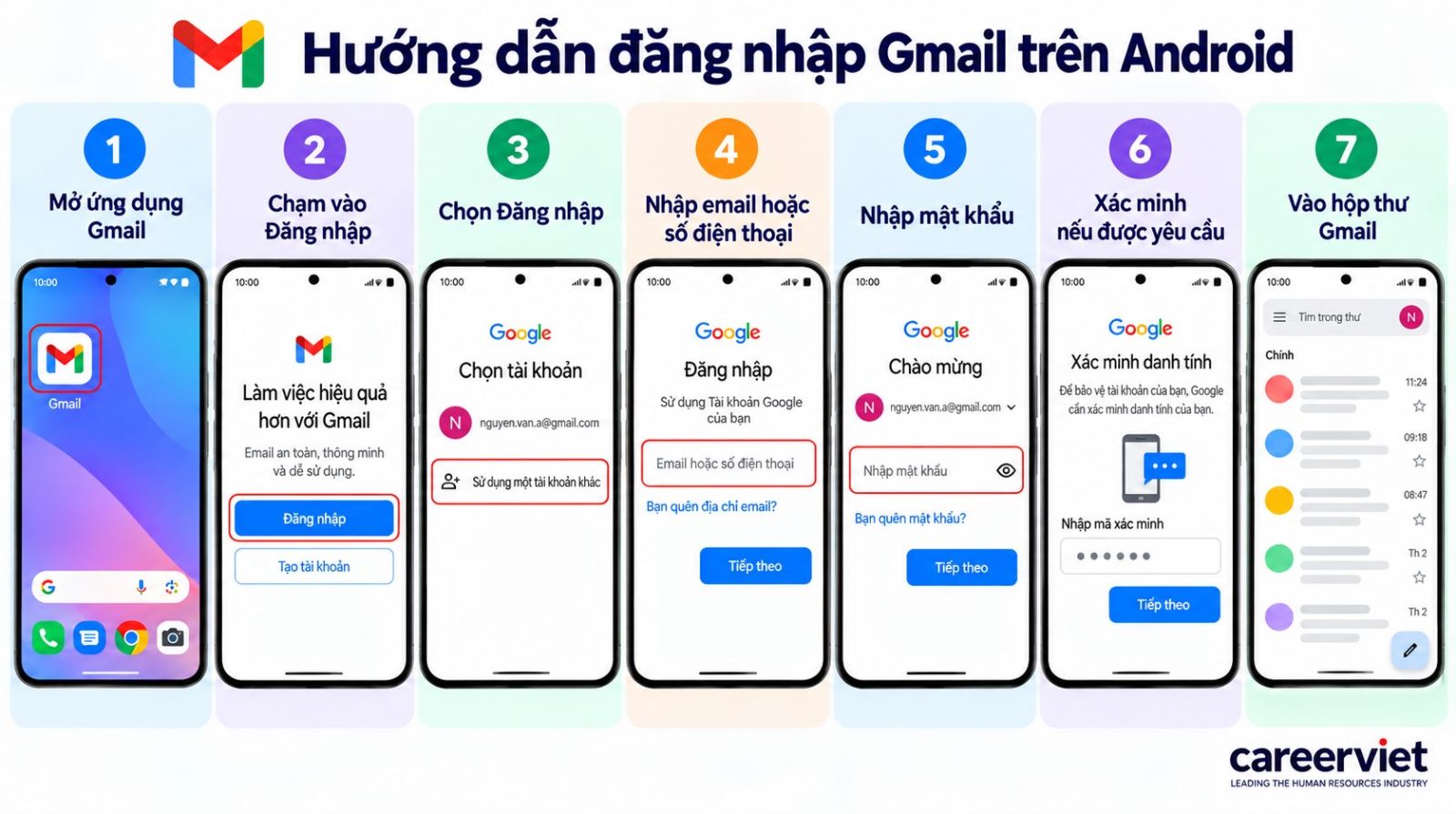 Hướng dẫn cách đăng nhập Gmail trên điện thoại Android