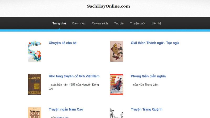 Web đọc sách online miễn phí SachHayOnline.com 