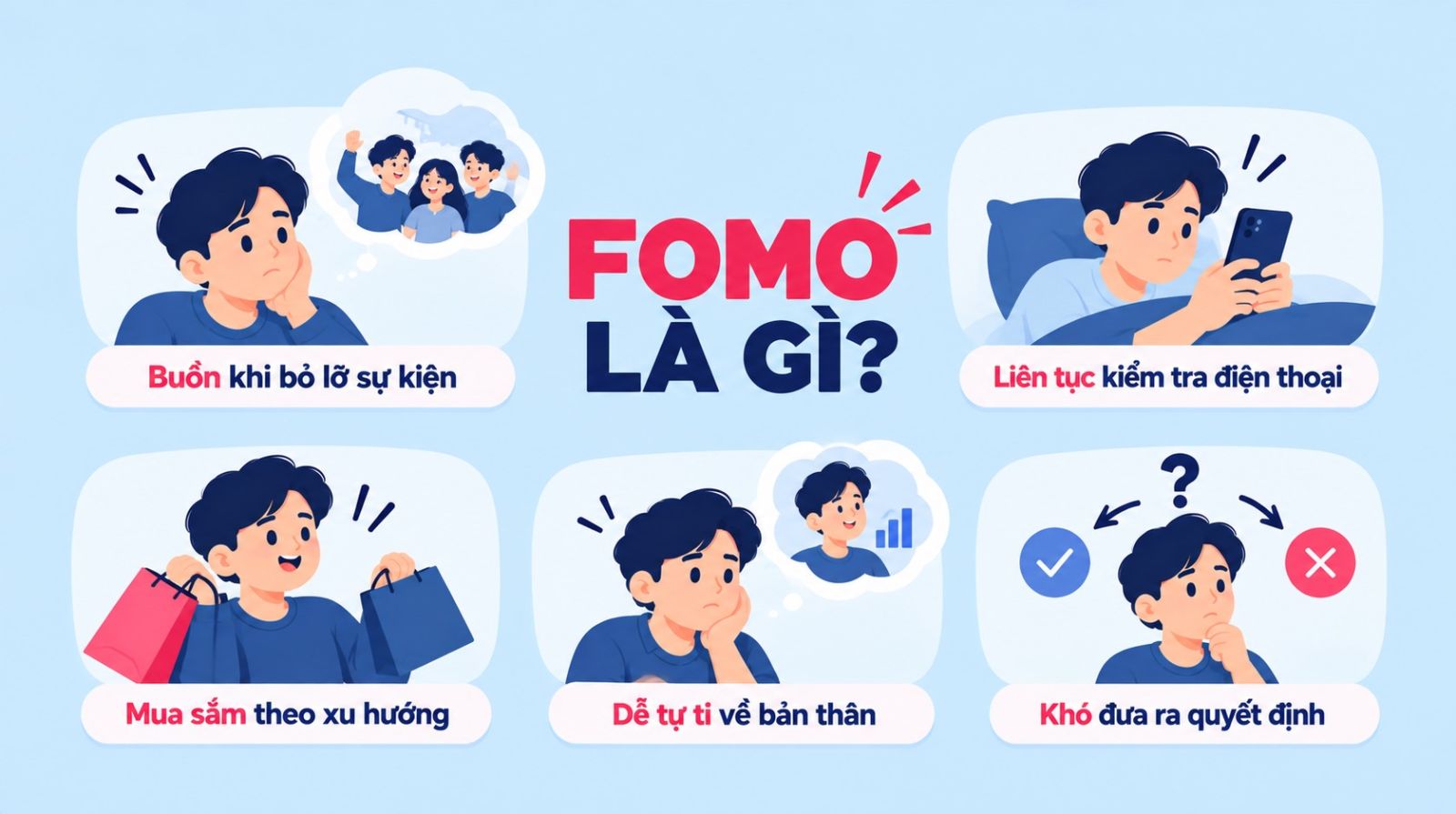 Dấu hiệu nhận biết hội chứng FOMO