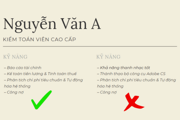 Liệt kê những kỹ năng cần thiết 