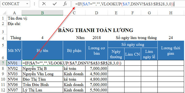 Sử dụng hàm OR kết hợp với hàm IF trong excel