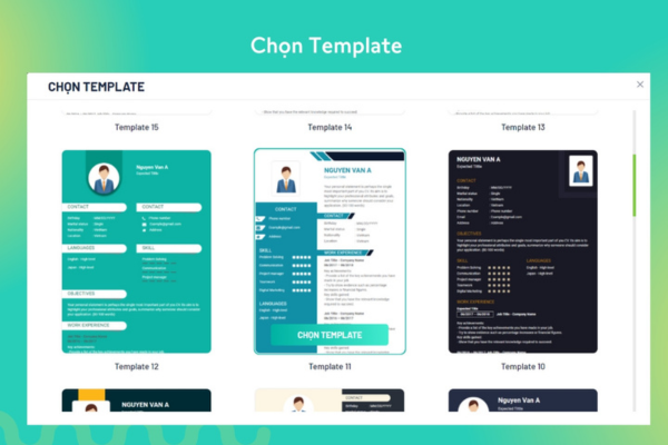 Chọn template phù hợp để sử dụng