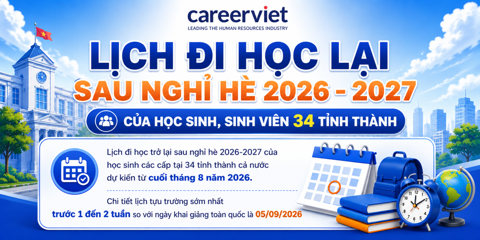 lịch đi học lại sau hè