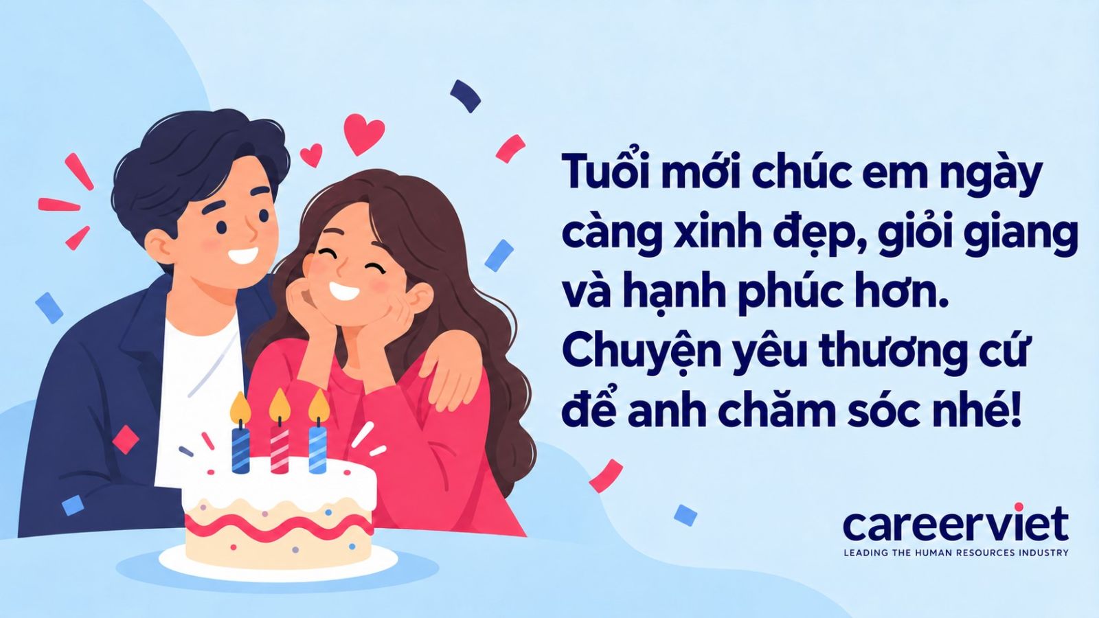 Mẫu câu chúc sinh nhật người yêu nhẹ nhàng và tình cảm