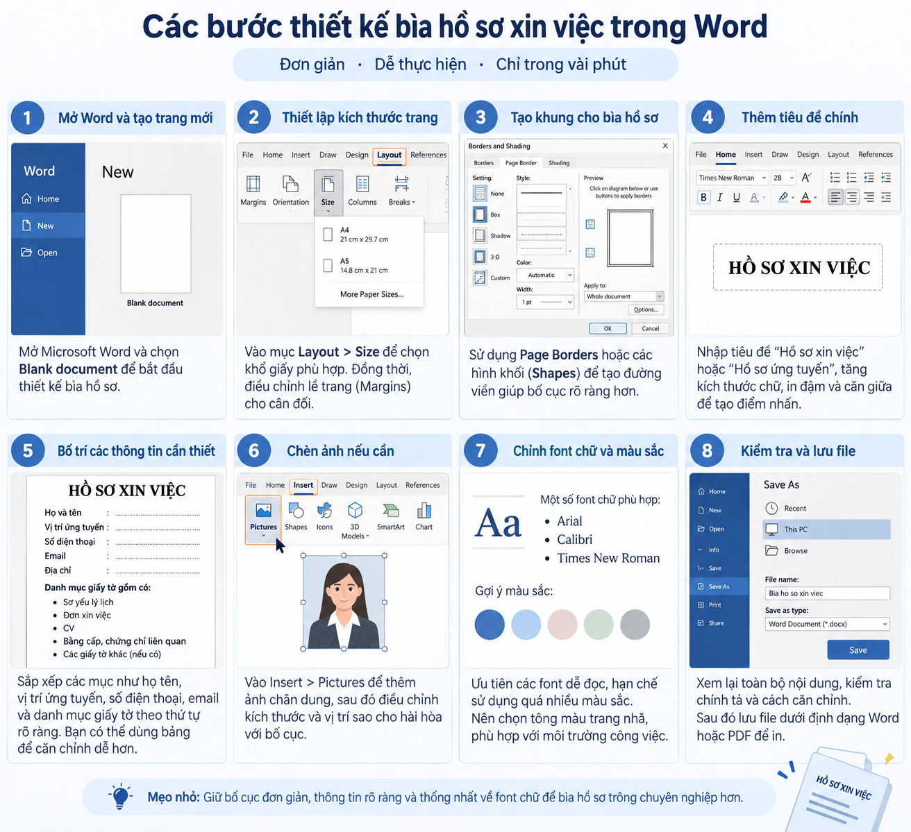 Bìa hồ sơ xin việc