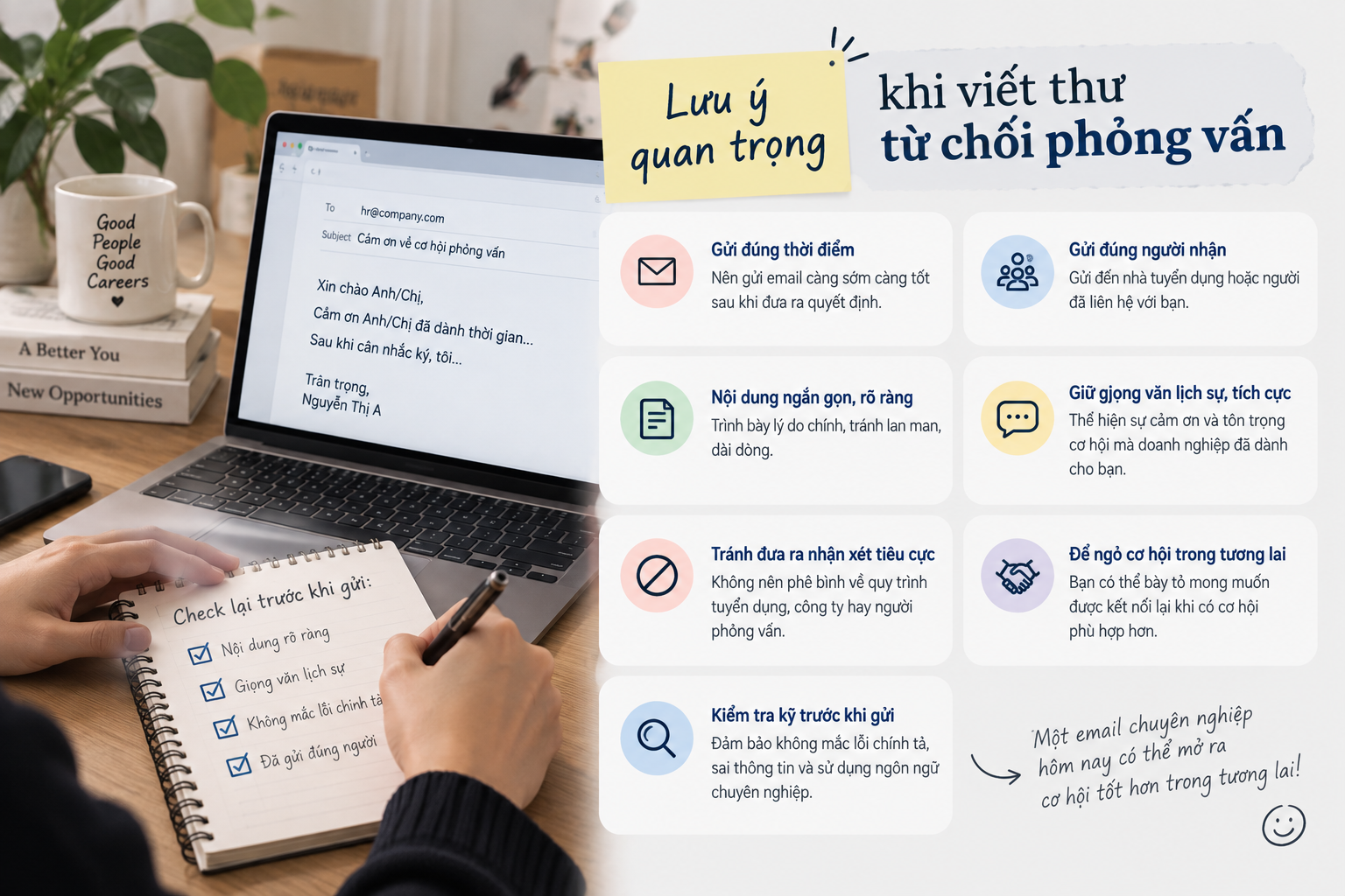 Lưu ý quan trọng khi viết thư từ chối phỏng vấn