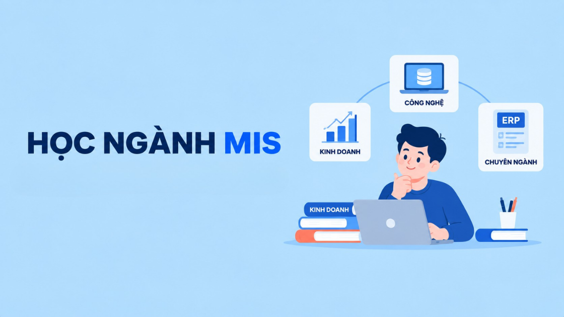 Sơ đồ xếp môn học MIS vào khối kinh doanh, công nghệ, chuyên ngành