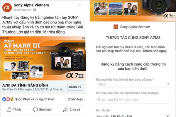 Page có nội dung thương hiệu, sản phẩm