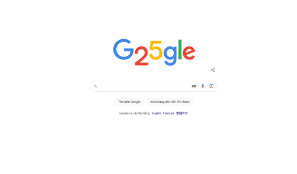 Sinh nhật thứ 25 của Google: Doodle tái hiện logo Google ngày đầu tiên