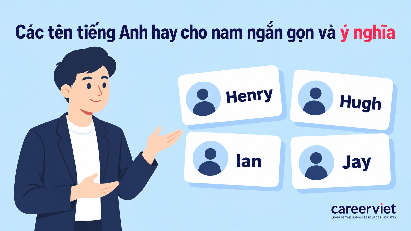 Các tên tiếng Anh hay cho nam ngắn gọn và ý nghĩa