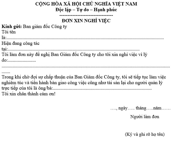 Thời gian báo trước khi xin nghỉ việc được tính theo ngày làm việc hay ngày bình thường theo lịch?