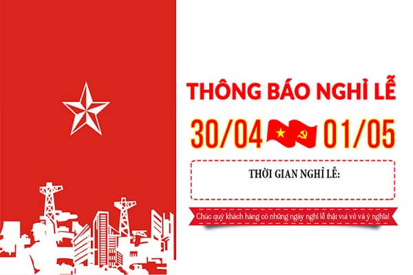 Mẫu thông báo nghỉ lễ đẹp và đầy đủ thông tin