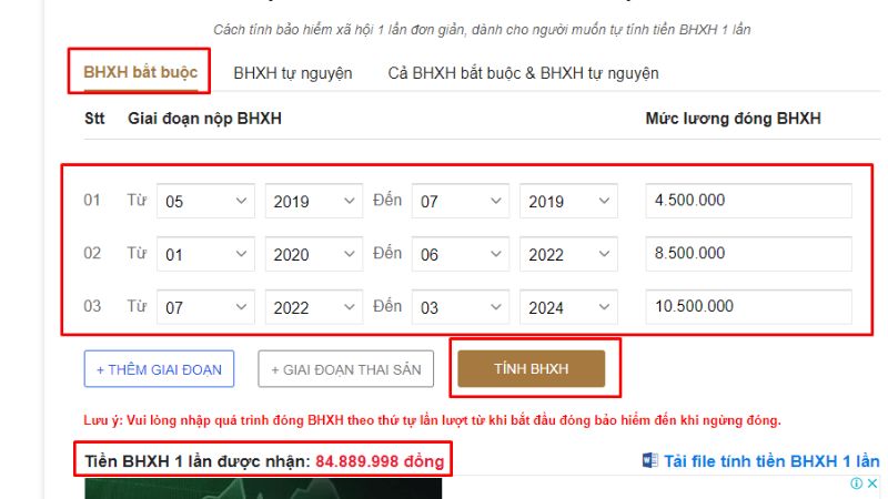 Nhận kết quả tính BHXH 1 lần online trên VssID