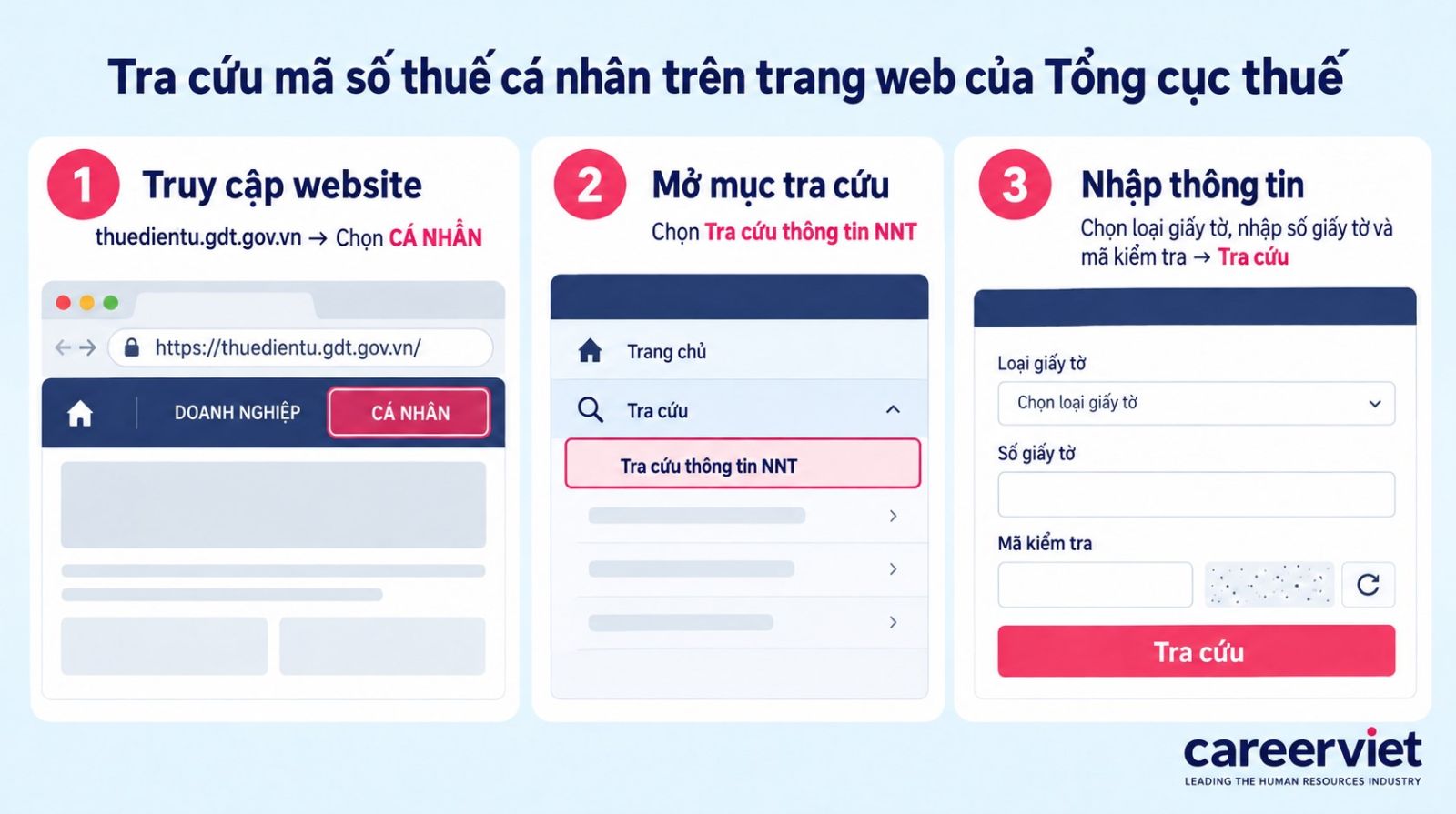 Tra cứu mã số thuế cá nhân trên trang web của Tổng cục thuế