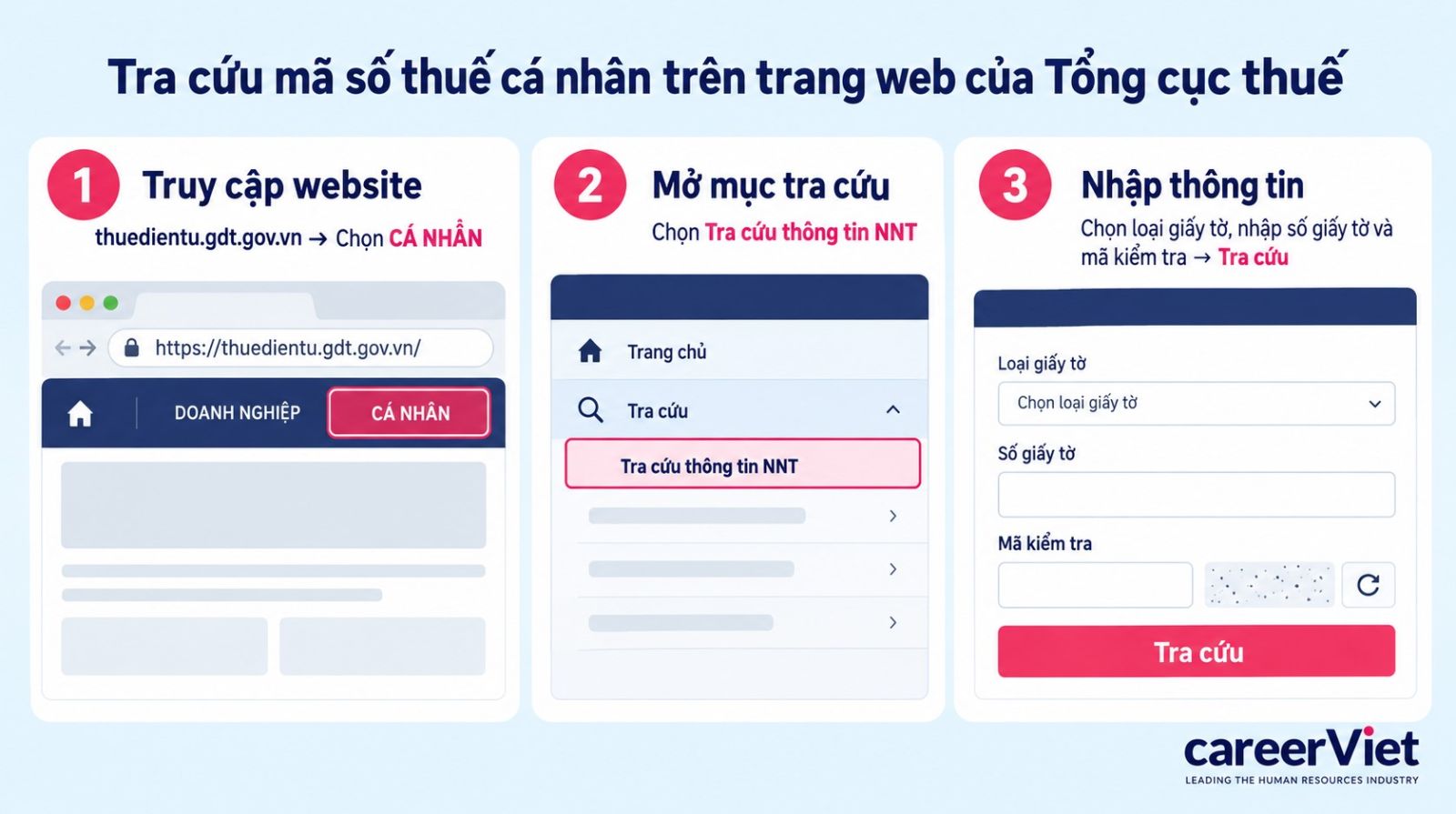 Tra cứu mã số thuế cá nhân trên trang web của Tổng cục thuế