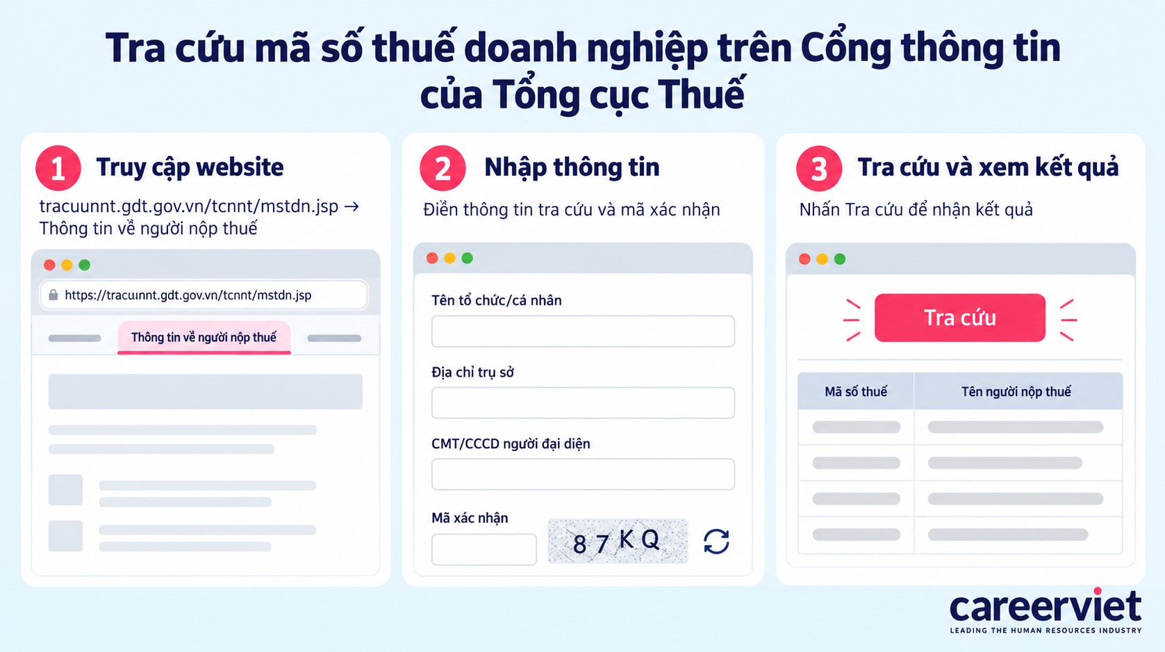 Tra cứu mã số thuế doanh nghiệp trên website của Tổng cục Thuế