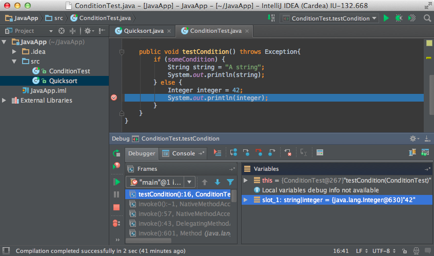 IntelliJ debugger