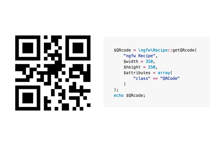 QR code with PHP Recipe code snippet